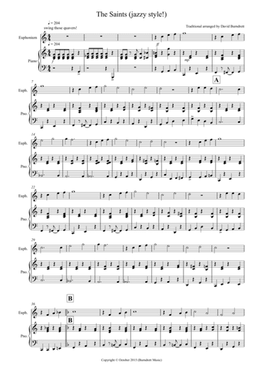 The Saints (Jazzy Style!) for Euphonium and Piano (arr. David Burndrett)