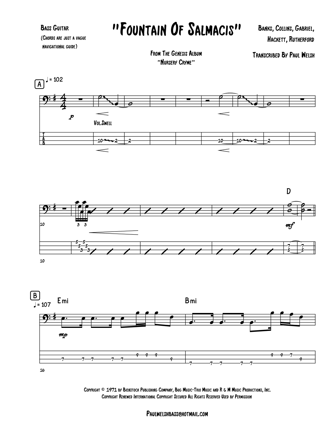 Fountain Of Salmacis (arr. P Welsh)