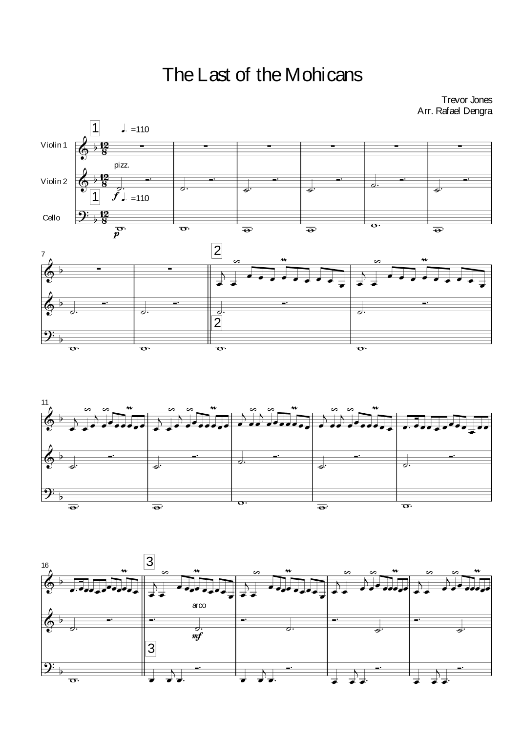 Last Of The Mohicans (main Theme) (arr. Rafael Dengra)
