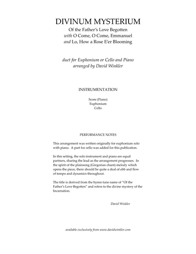 Divinum Mysterium (arr. David Winkler)