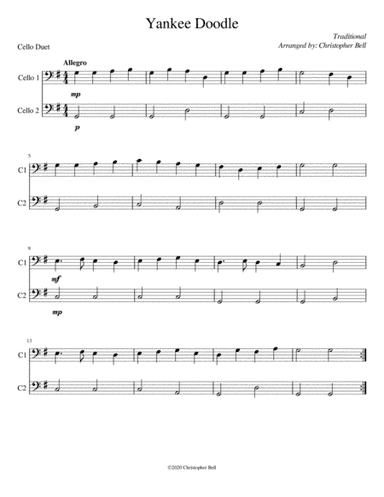 Yankee Doodle - Cello Duet (arr. Christopher Bell)