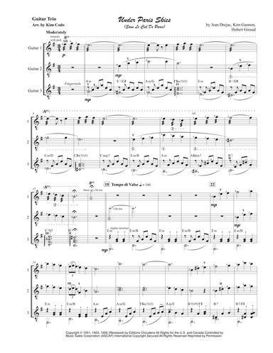 Under Paris Skies (arr. Kim Codo)