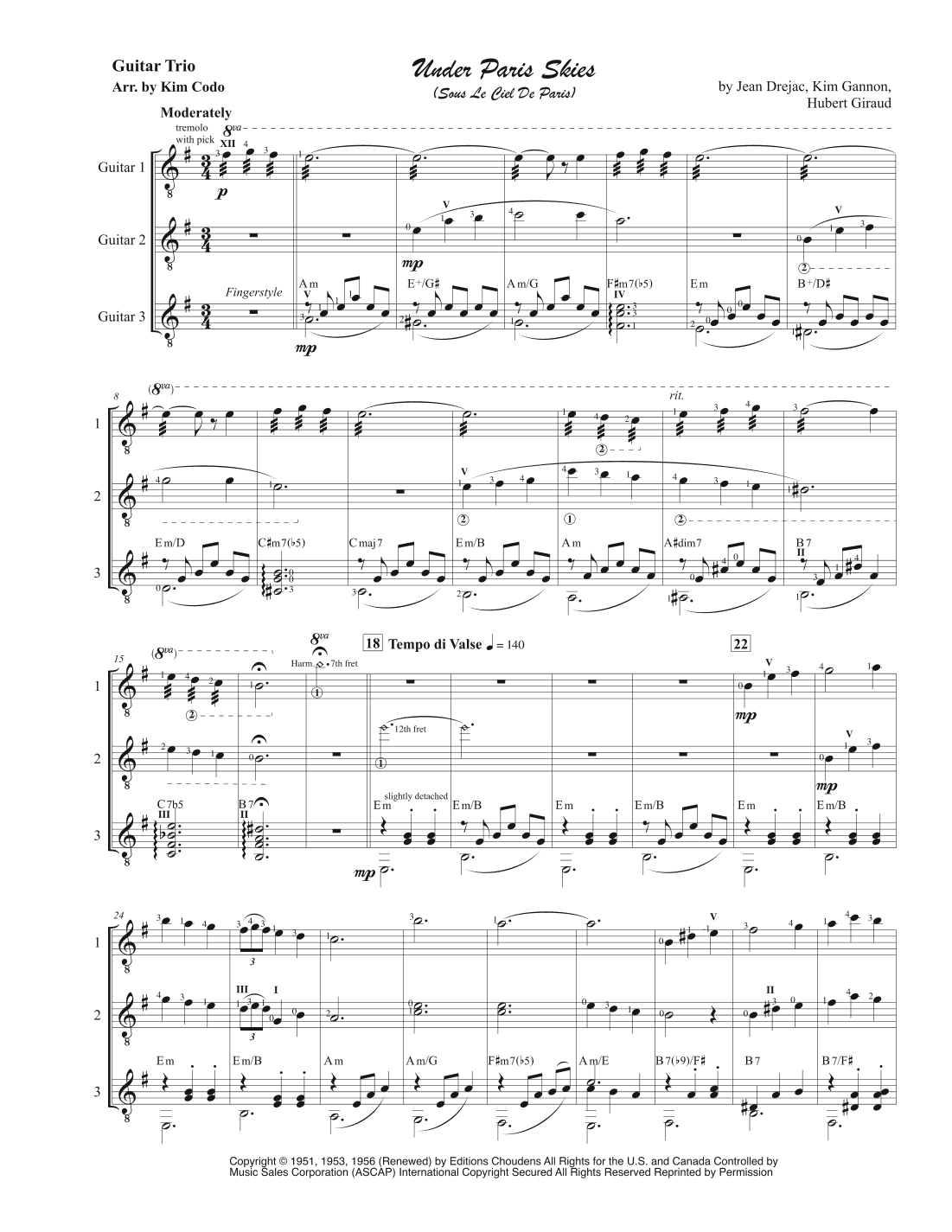 Under Paris Skies (arr. Kim Codo)
