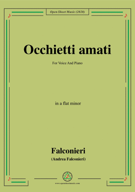 Falconieri-Occhietti amati,in a flat minor,for Voice and Piano (arr. MSM)