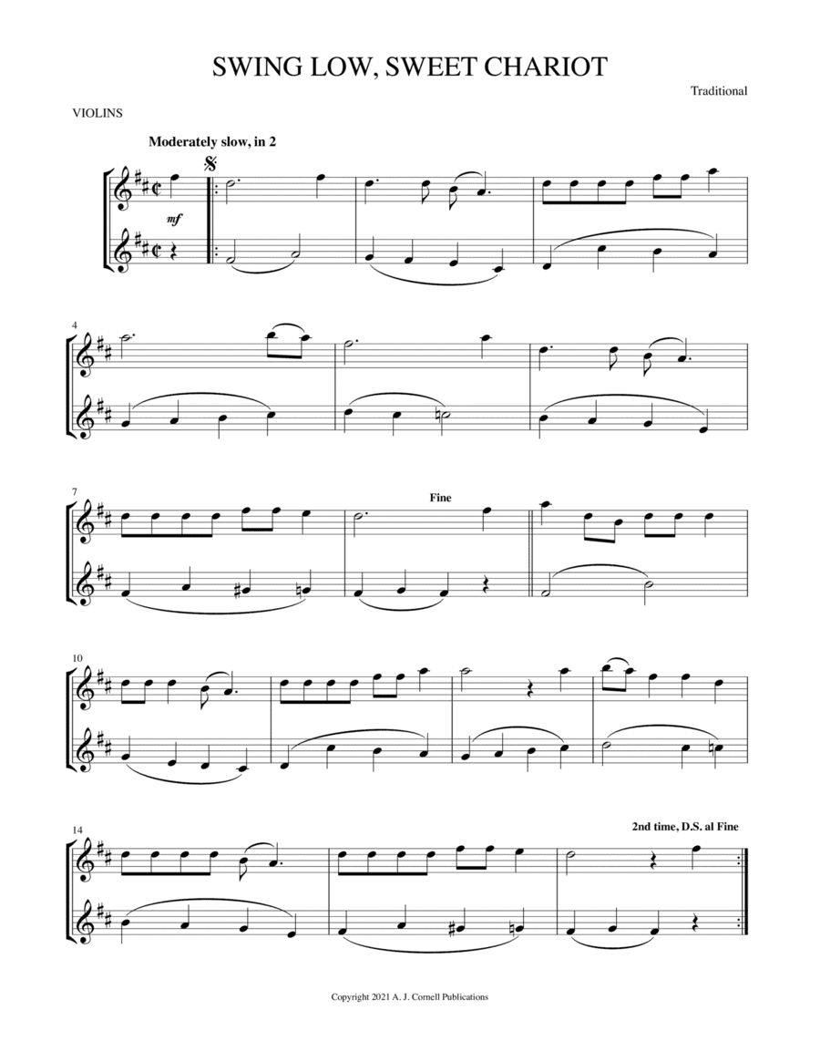 Swing Low, Sweet Chariot (arr. Mark Phillips)