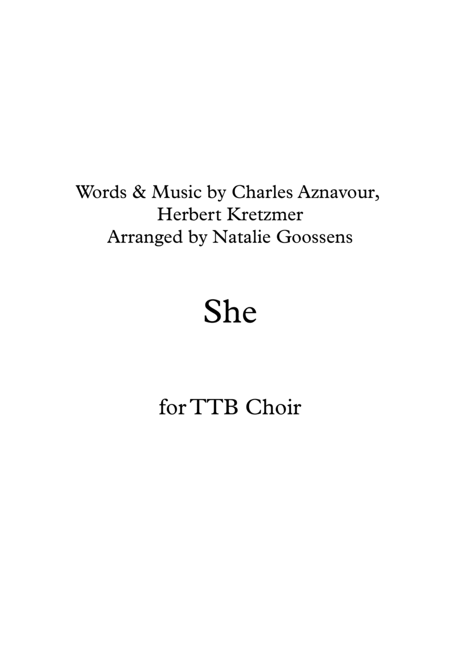She (arr. Natalie Goossens)