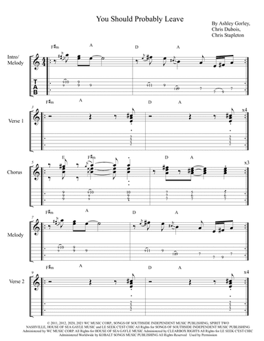 You Should Probably Leave (arr. The Real Boss Hos Publishing)