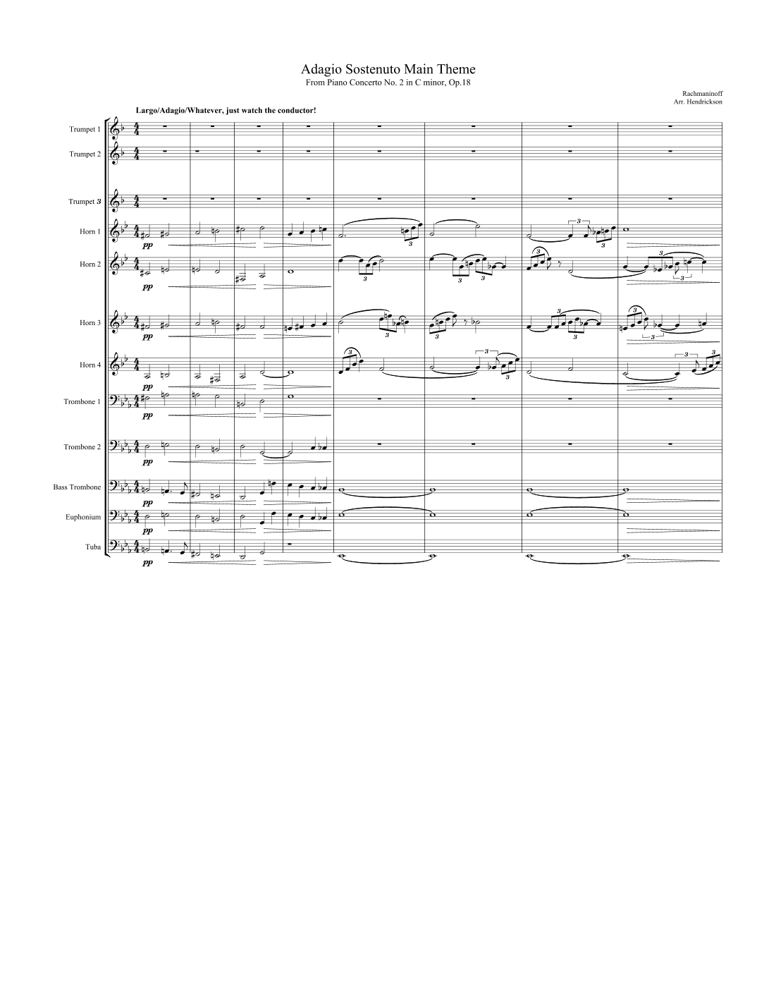 Adagio Sostenuto Main Theme (arr. Rob Hendrickson)