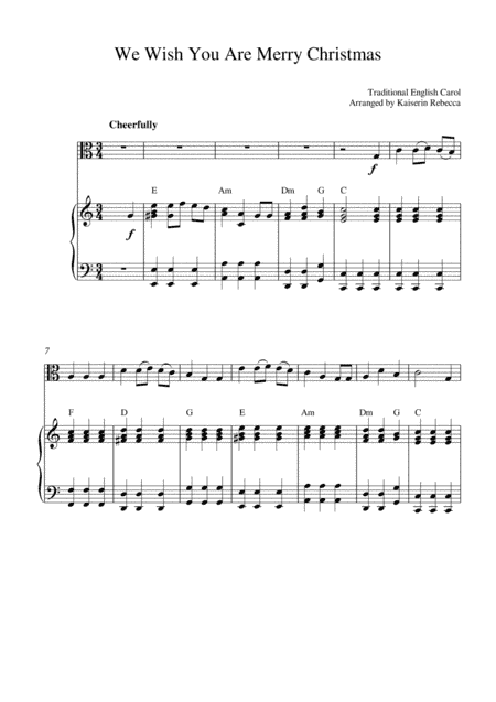 We Wish You Are Merry Christmas (arr. Kaiserin Rebecca)