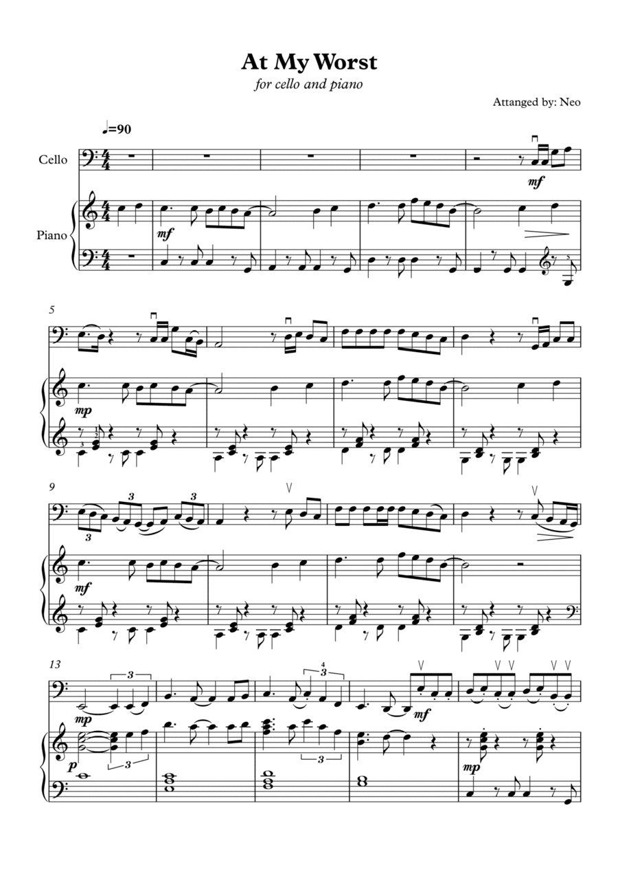 At My Worst (arr. Neo)