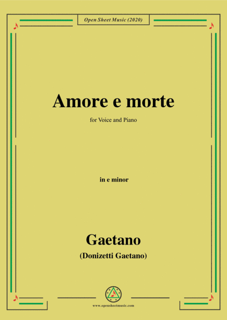 Donizetti-Amore e morte,in e minor,for Voice and Piano (arr. MSM)