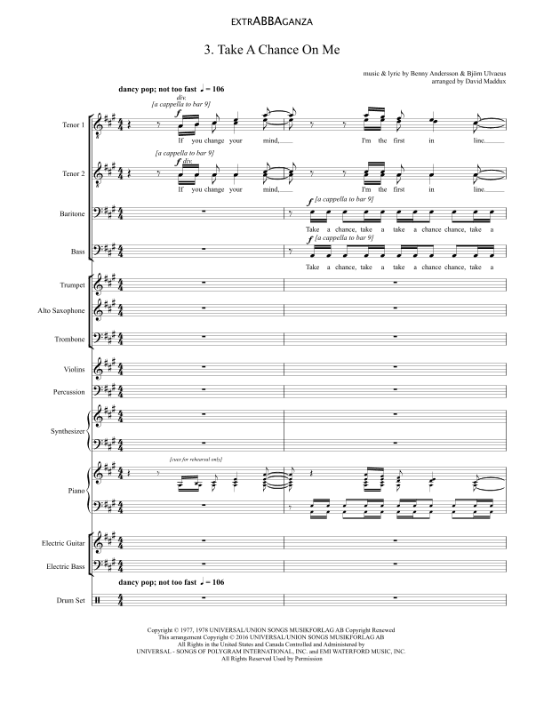 Take A Chance On Me (arr. David Maddux)
