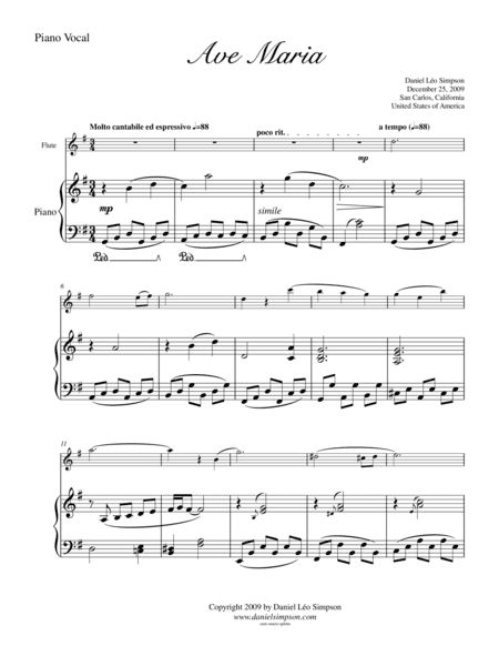 Ave Maria for Flute & Piano