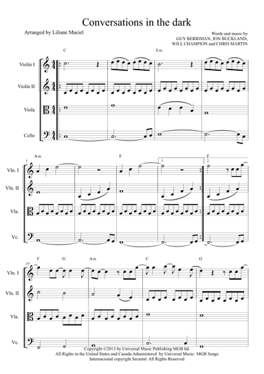 Conversations In The Dark (arr. Liliane Maciel)