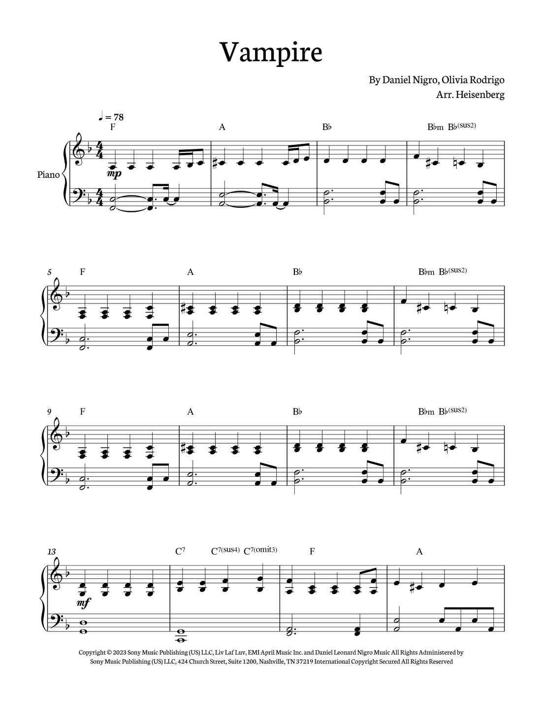 Vampire (arr. Heisenberg)