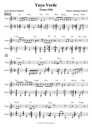 Yuyo Verde (arr. Nico Wells Tango)