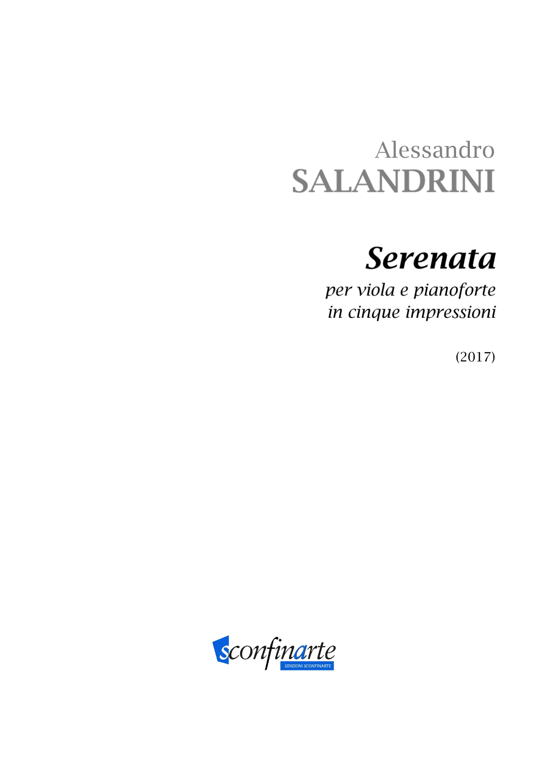 Alessandro Salandrini: SERENATA PER VIOLA E PIANOFORTE (ES-20-020)
