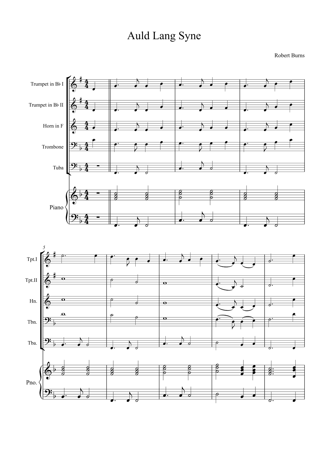 Auld Lang Syne (arr. Alex Nunes Rodrigues)