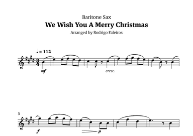 We Wish You a Merry Christmas (for solo baritone sax) (arr. Rodrigo Faleiros)