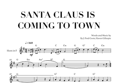 Santa Claus Is Comin' To Town (arr. Cadenza Editions)