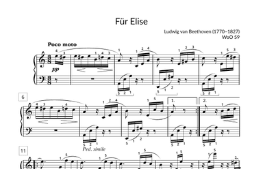 Für Elise (arr. Joseph Hoffman, Hoffman Academy)