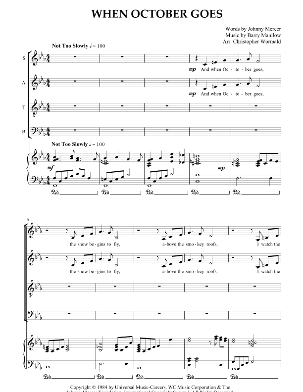 When October Goes (arr. Christopher Wormald)