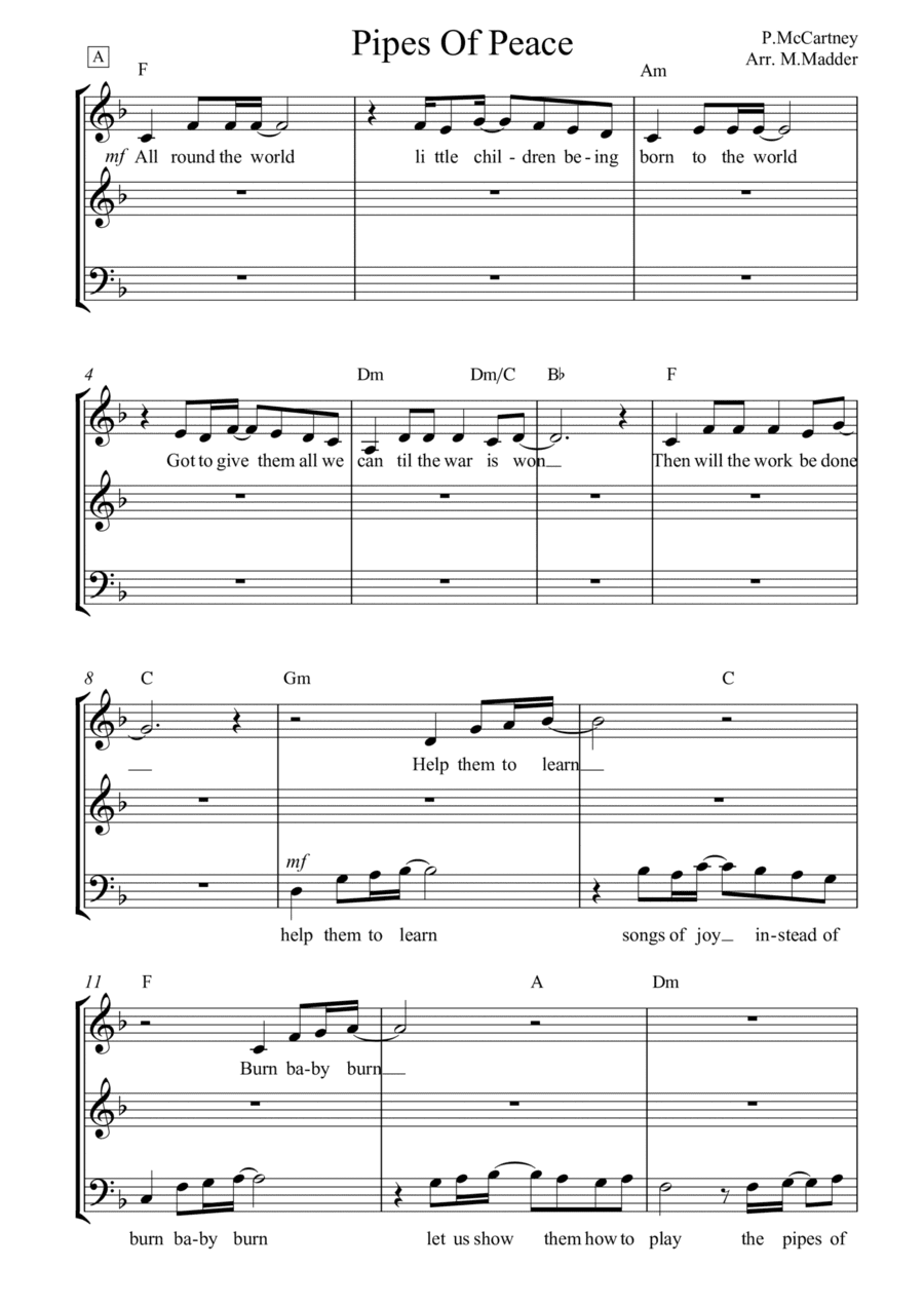 Pipes Of Peace (arr. Michelle Maddder)
