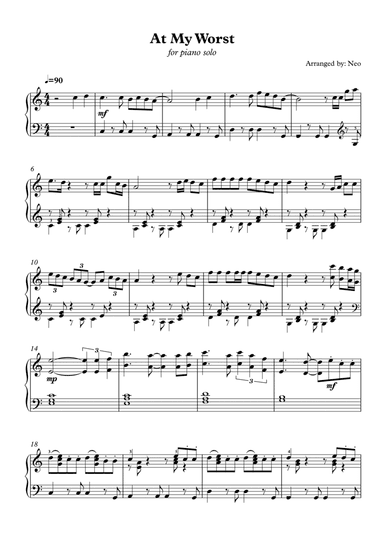 At My Worst (arr. Neo)