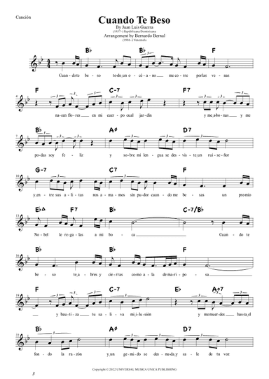 Cuando Te Beso (arr. Bernardo Bernal Hidalgo)