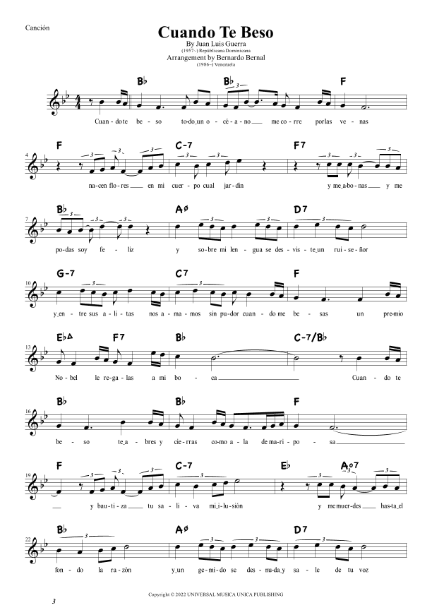 Cuando Te Beso (arr. Bernardo Bernal Hidalgo)
