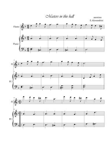 Masters in this hall. Flute and piano duo (arr. Ester Alessandrini)