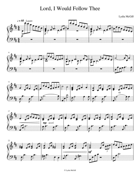 Lord I Would Follow Thee (arr. Lydia McGill)
