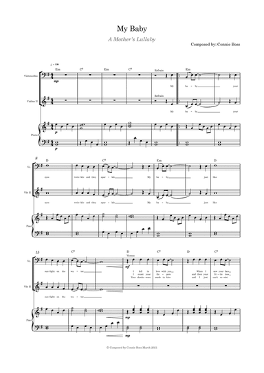 My Baby (A Mother's Lullaby) - cello and violin duet and piano