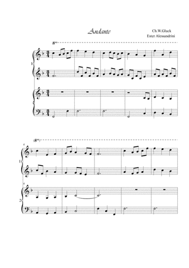 Andante from "Orfeo ed Euridice". Piano 4 hands (arr. Ester Alessandrini)