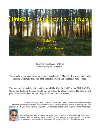 Praise Is Fitting For The Upright (Psalm 33.1 WEB)