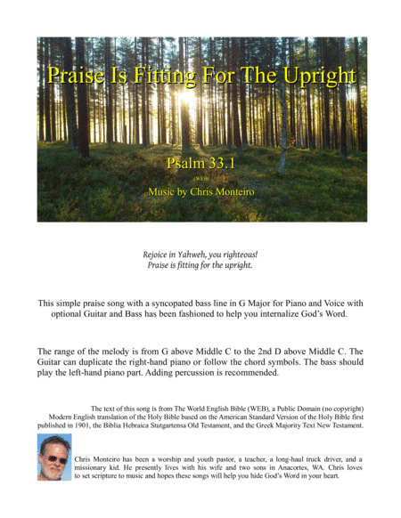 Praise Is Fitting For The Upright (Psalm 33.1 WEB)