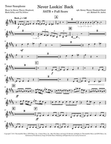 Never Lookin' Back (arr. Michael St. Aubin)
