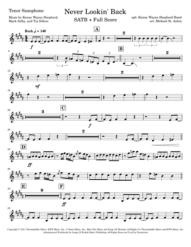 Never Lookin' Back (arr. Michael St. Aubin)
