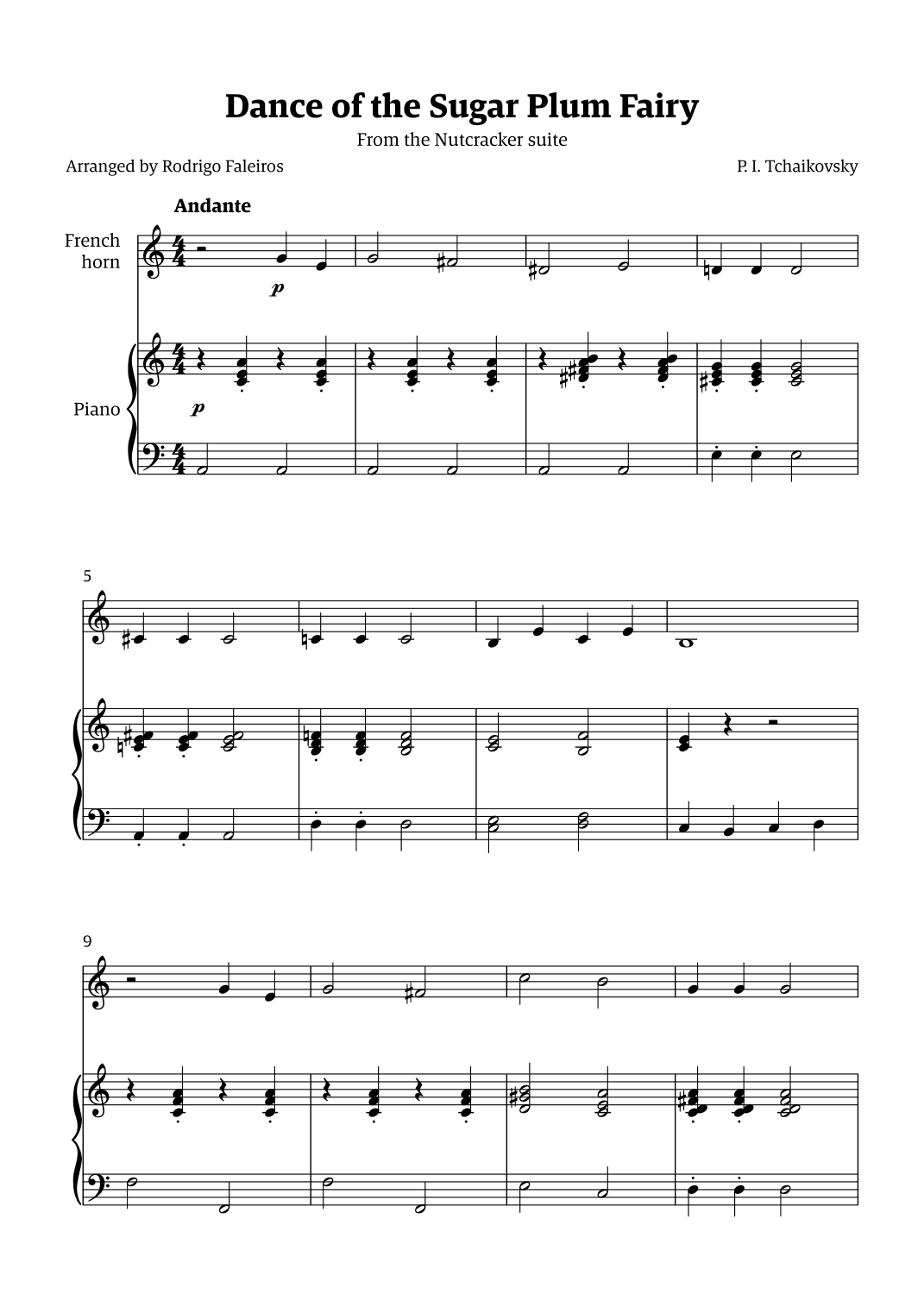 Sugar Plum Fairy theme (arr. Rodrigo Faleiros)