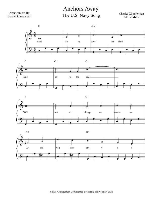 Anchors Aweigh (arr. Bernie Schweickart)