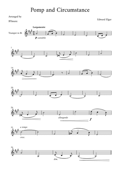 Pomp and Circumstance - Edward Elgar (arr. BTmusic)