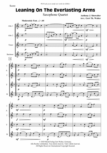 Leaning On The Everlasting Arms (arr. Gert Th. Walter)