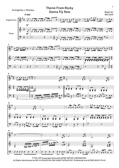Gonna Fly Now (arr. John Nicolaus)