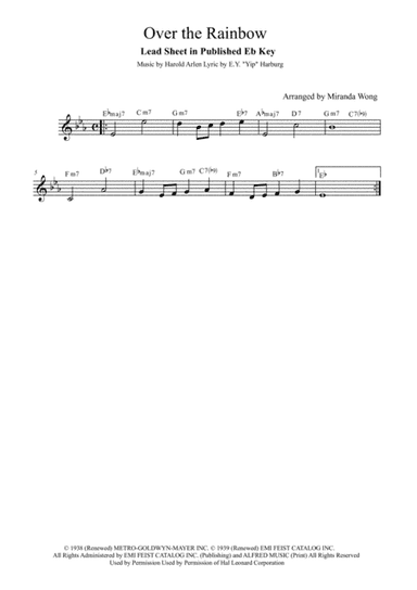 Over The Rainbow (from The Wizard Of Oz) (arr. Miranda Wong)