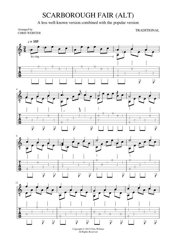 Scarborough Fair (Alt) (arr. Chris Webster)