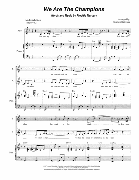 We Are The Champions (arr. Stephen DeCesare)