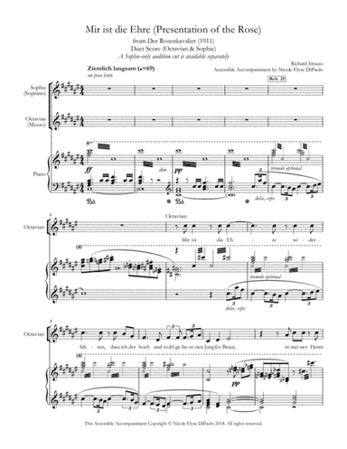Mir ist die Ehre (Presentation of the Rose - Full Duet Version) from Der Rosenkavalier - Accessible (arr. Nicole Elyse DiPaolo)