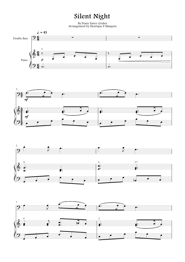 Silent Night (Stille Nacht) (arr. Henrique F Mangoni)