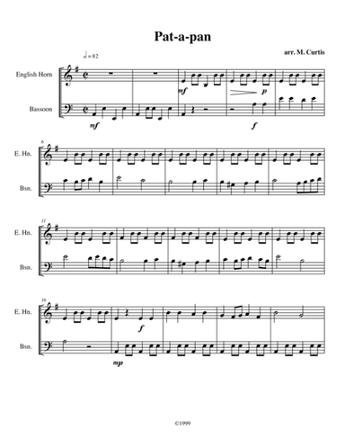 Pat-a-pan for English Horn and Bassoon (arr. Mike Curtis)