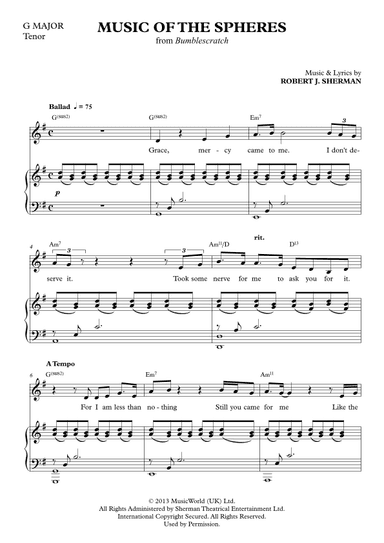 Music Of The Spheres  (G Major)